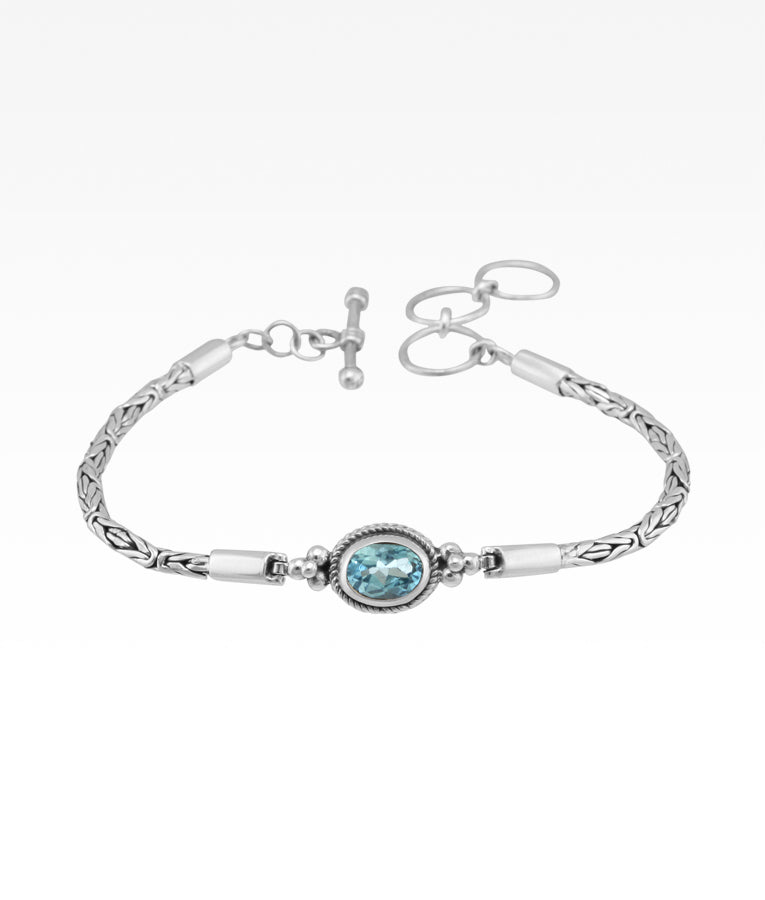 Gemstone Oval Byzantine Bracelet