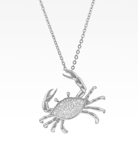 Pavé Crab Necklace