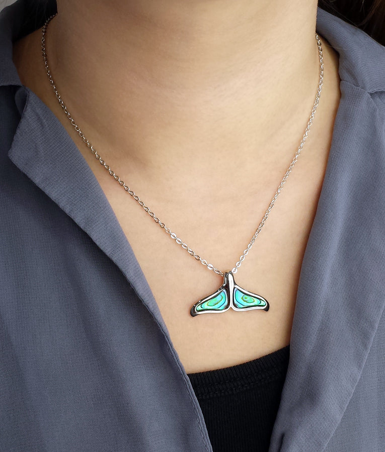 Abalone Whale Tail Pendant