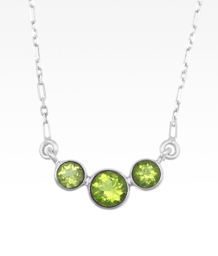 Peridot Tri Stone Necklace