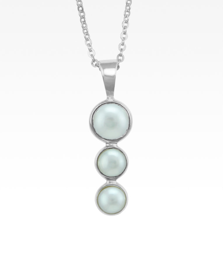 Pearl Triple Drop Necklace