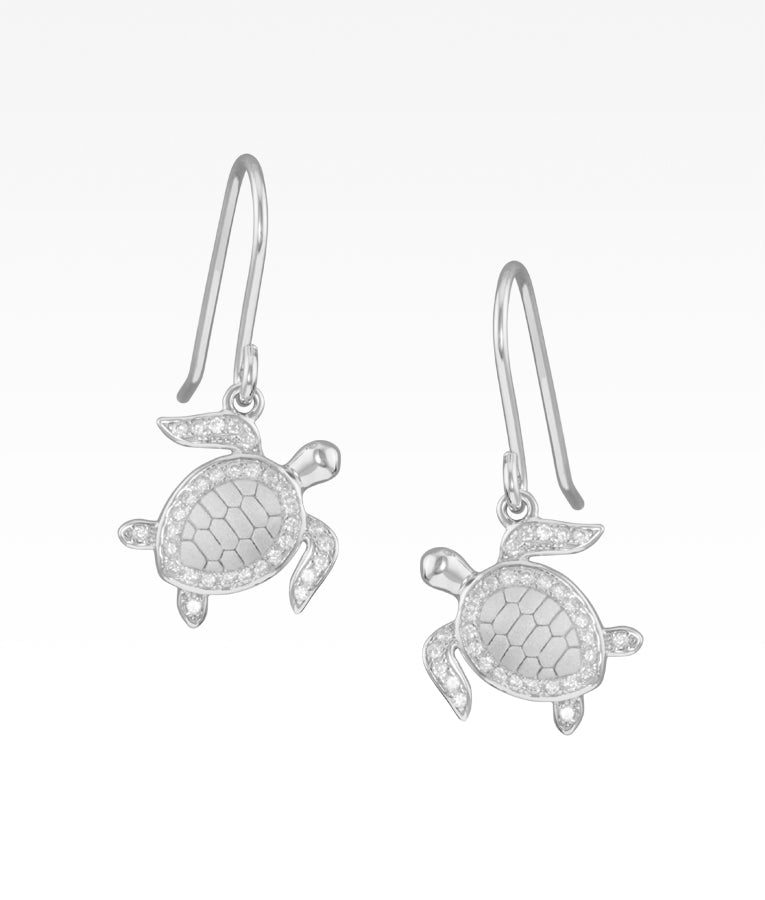 Satin Shell Sea Turtle Earrings