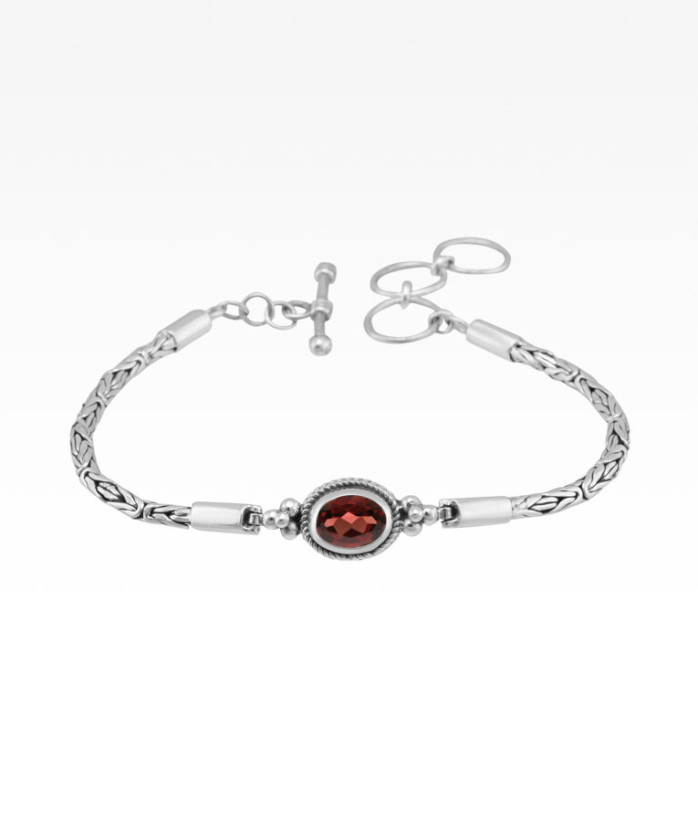 Gemstone Oval Byzantine Bracelet