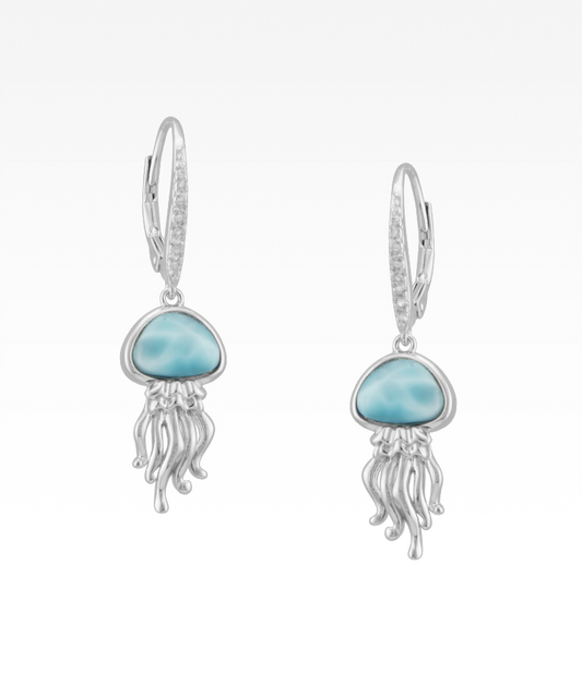 Larimar Baby Jellyfish Earrings