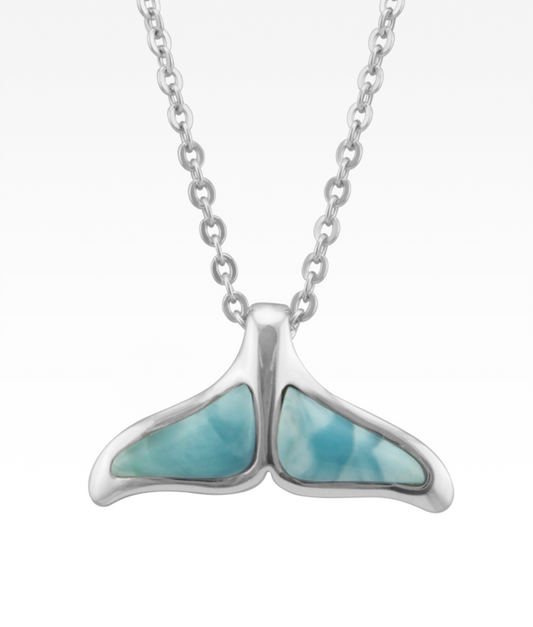 Larimar Whale Tail Necklace