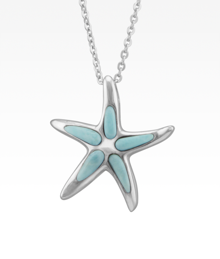 Larimar Inlay Starfish Necklace