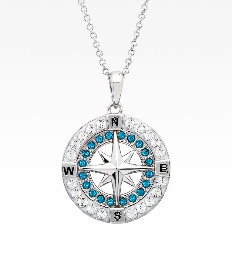 Blue Comp-Rose Necklace