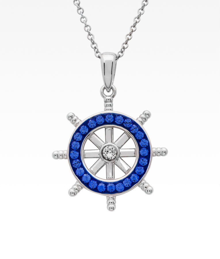 Crystal Ship's Wheel Necklace