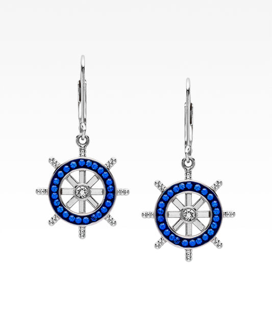 Crystal Ship's Wheel Earrings