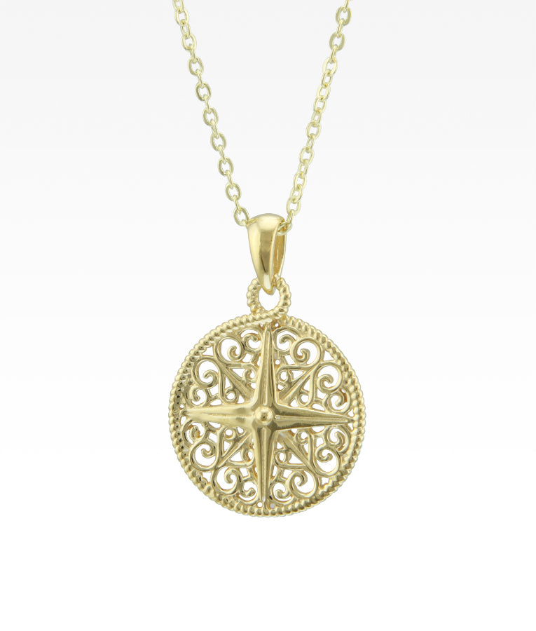 Harbor Sunset Compass Necklace