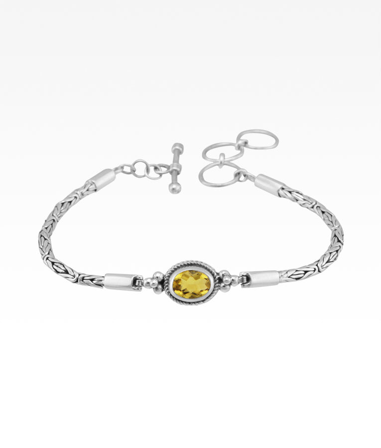 Gemstone Oval Byzantine Bracelet