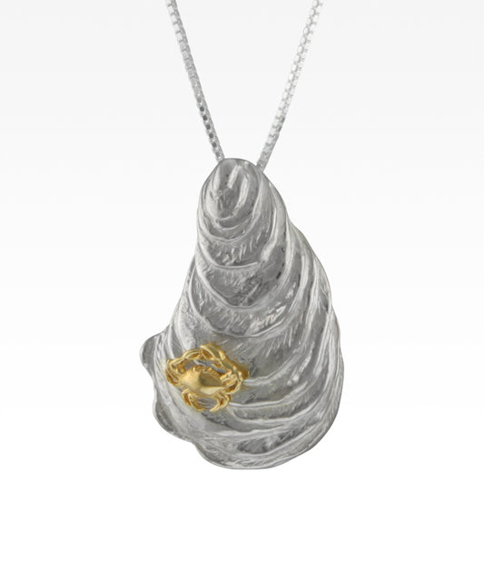 Oyster with Gold Crab Necklace