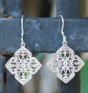 Four Petal Scroll Earrings