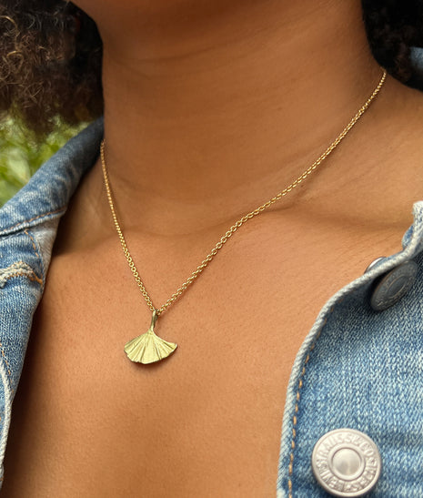 Ginkgo Single Leaf Necklace