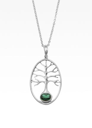 Green Quartz Tree of Life Pendant