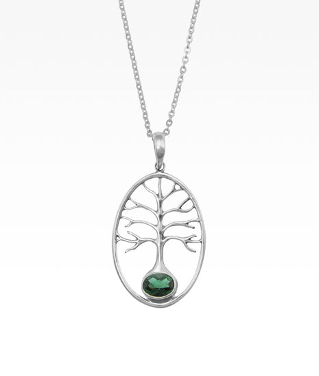 Green Quartz Tree of Life Pendant