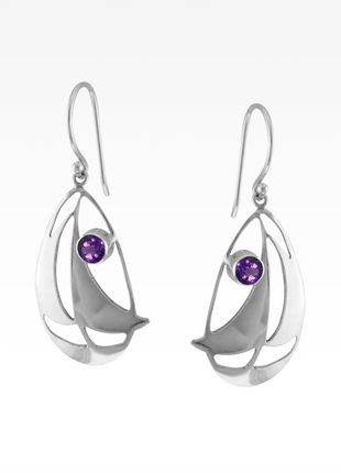 Amethyst Sailboat Earrings