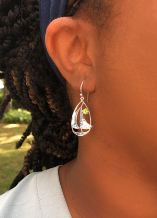 Peridot Sailboat Earrings