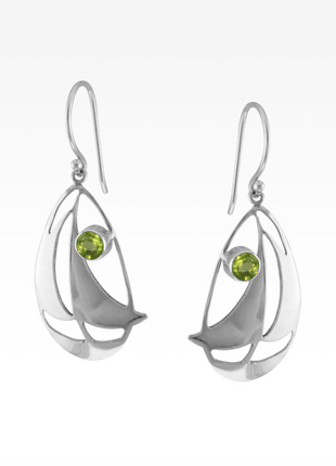 Peridot Sailboat Earrings