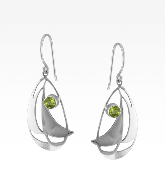 Peridot Sailboat Earrings