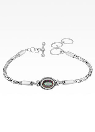 Gemstone Oval Byzantine Bracelet