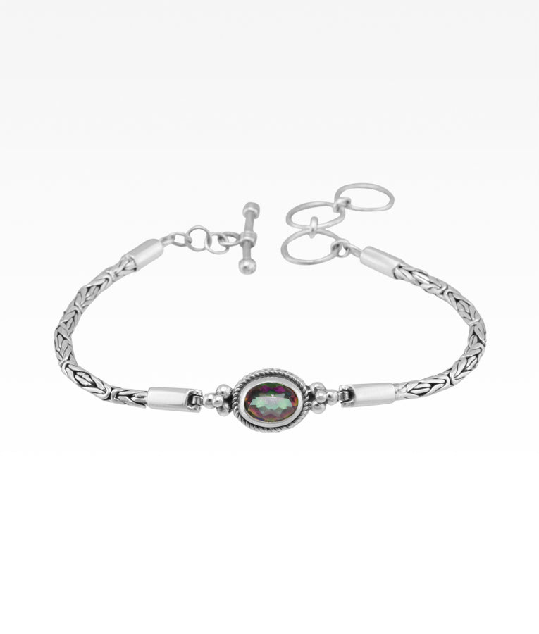 Gemstone Oval Byzantine Bracelet