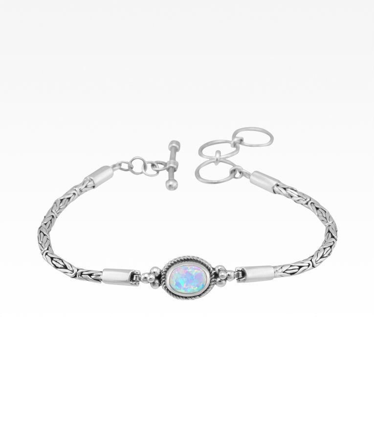 Gemstone Oval Byzantine Bracelet