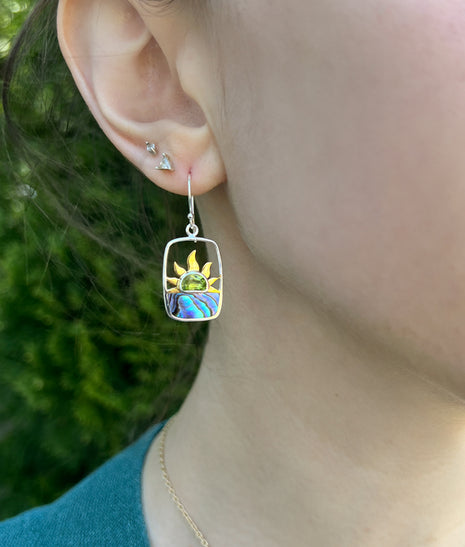 Peridot Paua Sunrise Earrings