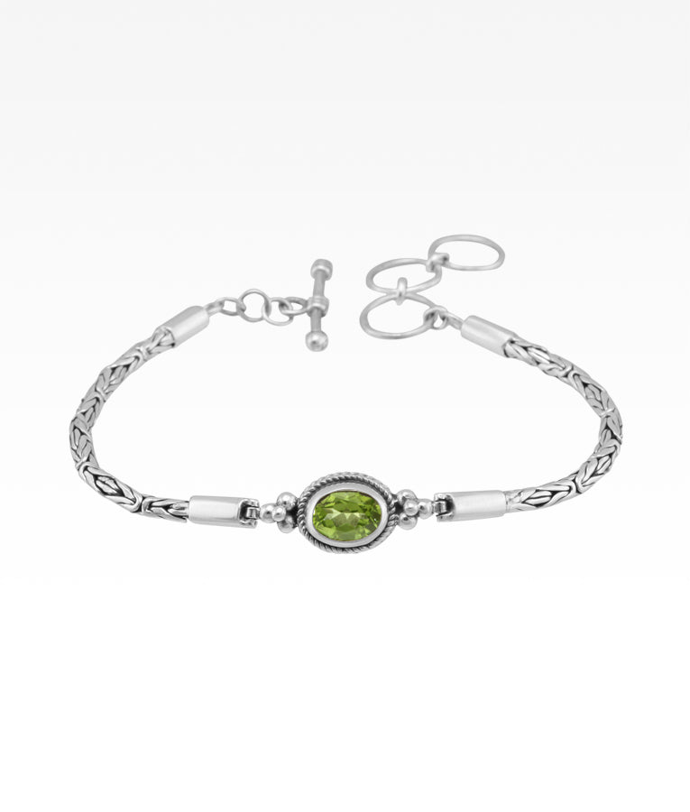 Gemstone Oval Byzantine Bracelet