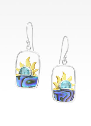 Blue Topaz Paua Sunrise Earrings