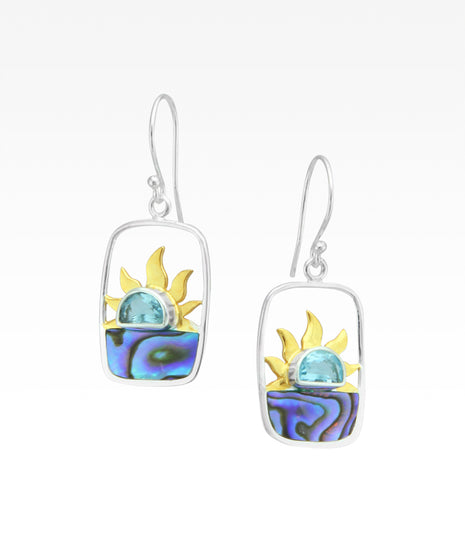 Blue Topaz Paua Sunrise Earrings