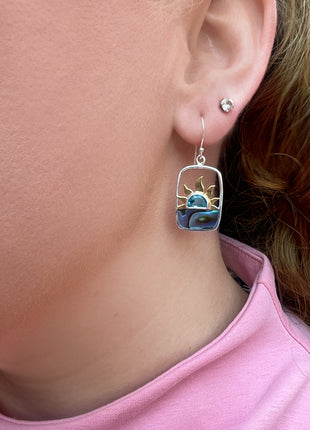 Blue Topaz Paua Sunrise Earrings