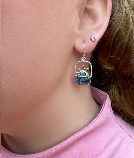 Blue Topaz Paua Sunrise Earrings