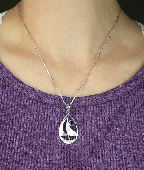 Amethyst Sailboat Pendant