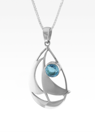 Blue Topaz Sailboat Pendant