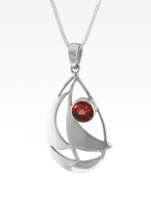 Garnet Sailboat Pendant