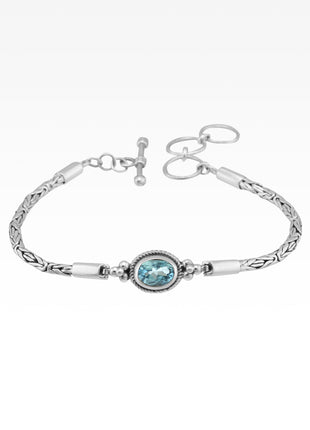 Gemstone Oval Byzantine Bracelet