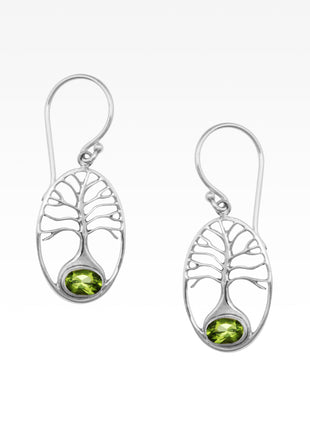 Peridot Tree of Life Earrings