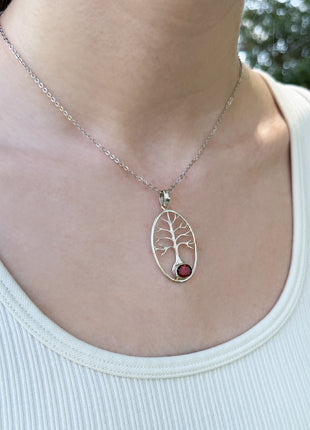 Garnet Tree of Life Pendant