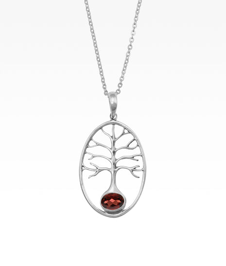 Garnet Tree of Life Pendant