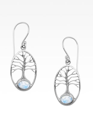 Moonstone Tree of Life Earrings