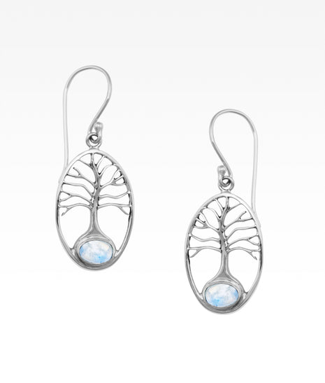 Moonstone Tree of Life Earrings
