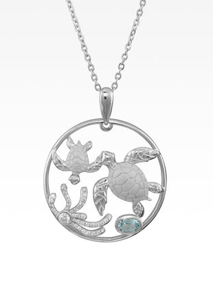 Swimming Turtles Pendant