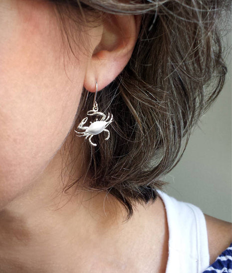 Satin Shell Crab Earrings