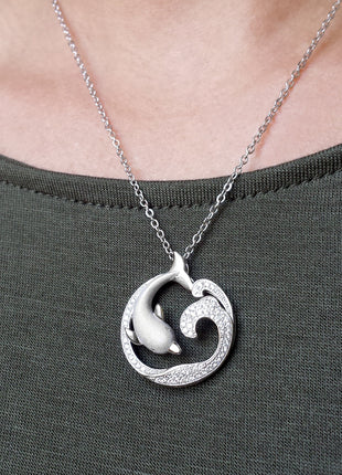 Satin Dolphin Pendant