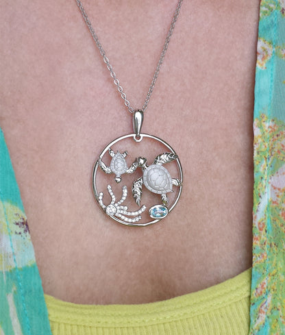 Swimming Turtles Necklace
