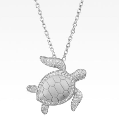 Satin Shell Sea Turtle Necklace