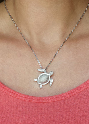 Satin Shell Sea Turtle Pendant