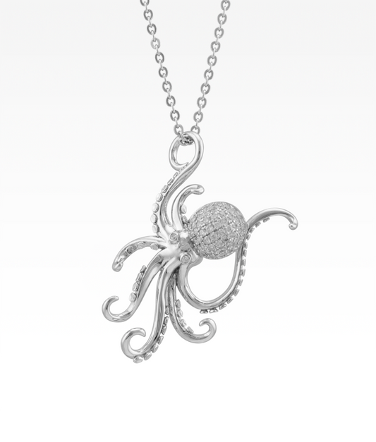 Pavé Octopus Necklace