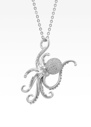 Pavé Octopus Pendant